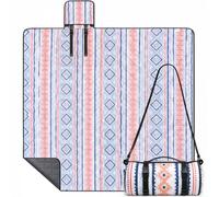 Wolfwise Couverture Pique Nique Impermeable, Nappe Picnic 200x200 cm Pliable avec Sangles Réglables et Bandoulière, Picnic Blanket pour Plage, Jardin, Camping, Voyages et Randonnée, Bleu