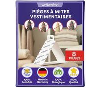 Wolkenfeld Anti Mites Textiles pour Armoire et Vêtements avec Phéromone - 8 Piège à Mites Vêtements Adhésifs - pour Laine, Cachemire & Textiles - 100% Naturel sans Biocides - Fabriqué en Allemagne