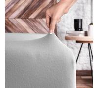 Wolkenfeld Drap-Housse 140x200cm à 160x200cm - 100% Coton - Drap-Housse en Jersey Super Doux pour Matelas, Lit Boxspring ou Surmatelas - Hauteur de Matelas de 5 à 20cm, Gris Clair