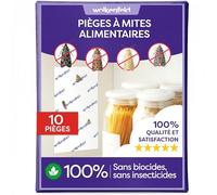 Wolkenfeld Piège à Mites Alimentaires x10 - Système de Surveillance à Phéromone - Anti Mites Alimentaires pour Cuisine et Placard - 100% Naturel, sans Spray ni Biocides - Made in Germany - 10 Pièges