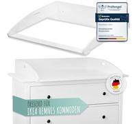WOLKENGLÜCK® Matelas à langer Hemnes pour commode IKEA Hemnes [88 x 75 x 13 cm] - Table à langer Hemnes de qualité supérieure avec fixation de sécurité - Table à langer 100 % anti-basculement