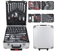Wolketon Mallette à outils 1031 pièces Boîte à outils en aluminium Set de caisses à outils verrouillables Sacoche à outils Trolley à 4 niveaux