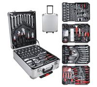 Wolketon Valise à outils Valise à roulettes in outeau universel Set d'outils 1031 pcs. alu