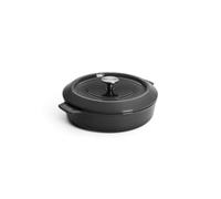 WOLL - Cocotte en fonte Ø 28 cm grise avec couvercle et poignées en silicone - fonte émaillée, compatible induction et four jusqu’à 300 °C - tous feux