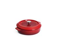 WOLL - Cocotte en fonte Ø 28 cm rouge avec couvercle et poignées en silicone - fonte émaillée, compatible induction et four jusqu’à 300 °C - tous feux