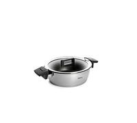 WOLL - Concept faitout Ø 24 cm en acier inoxydable avec couvercle, 3,6 l - induction - tous feux - compatible four jusqu’à 200 °C - revêtement antiadhésif, coloris argent