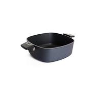 Woll Diamond Lite Casserole carrée en fonte 28 x 28 cm Hauteur 10,5 cm 2 poignées latérales 6 l Convient pour vitrocéramique, gaz, électrique, halogène - Non inducable, passe au four, anthracite