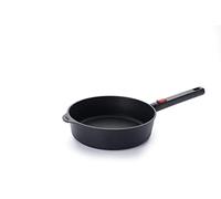 Woll Diamond Logic XR Poêle à bord haut - inductive, diamètre 24 cm, hauteur 7 cm, avec manche amovible, compatible avec tous les types de feux, aluminium, passe au four, noir