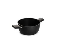 Woll Eco Lite Casserole à induction, diamètre 24 cm, hauteur 11 cm, 5 l, avec 2 poignées latérales, convient pour tous les types de feux, 100% fonte d'aluminium recy passe au four, noire