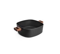 WOLL - Eco Logic QXR casserole carrée en fonte d’aluminium 28 x 28 cm - casserole à induction avec revêtement antiadhésif sans PFAS - 2 poignées latérales en bois - non compatible four
