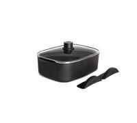 Woll Eco Logic QXR Cocotte avec couvercle en verre, avec 2 poignées de levage moulées, inductive, 29 cm x 22 cm, hauteur 10 cm, 5,1 l, convient pour tous les types de feux, sans PFAS, revêtement