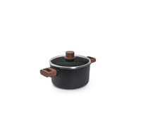 WOLL - Eco Logic QXR faitout en fonte d’aluminium Ø 20 cm, 3 L avec couvercle en verre - faitout à induction avec revêtement antiadhésif sans PFAS - 2 poignées latérales en bois - non compatible four