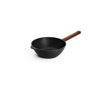 Woll Eco Logic QXR Poêle wok et mélangeur, inductive, diamètre 24 cm, hauteur 10 cm, avec manche en bois solide et durable, convient pour tous les types de feux, sans PFAS, revêtement anti-adhésif,
