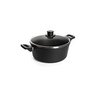 Woll nowo Titanium Marmite en Fonte avec 2 poignées latérales et Couvercle en Verre de sécurité 28 cm