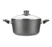 WOLL NOWO TITANIUM MARMITE EN FONTE AVEC 2 POIGNÉES LATÉRALES ET COUVERCLE EN VERRE DE SÉCURITÉ 28 CM G