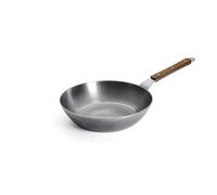 Woll - Poêle à bord haut en acier carbone Ø 28 cm, 7 cm - sans PFAS - effet antiadhésif naturel après culottage - induction - manche en bois