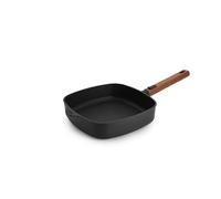 Woll - Poêle carrée Eco Logic QXR 24 x 24 cm avec manche amovible en bois - poêle antiadhésive sans PFAS, compatible four - poêle induction - poêle pour induction - poêle à frire carrée