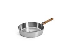 WOLL - poêle haute Logic Steel Ø 28 cm, hauteur 7 cm - poêle en acier inoxydable pour induction, sans PFAS - poêle antiadhésive avec manche amovible en bois durable - compatible tous feux