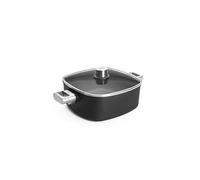 WOLL - Set casserole carrée Eco Logic QXR 24 x 24 cm avec couvercle - 2 poignées en acier inoxydable - casserole en aluminium avec revêtement antiadhésif Diamond QXR sans PFAS - compatible induction