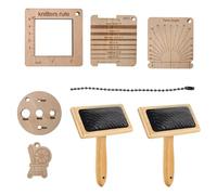 Wollhandkarders - Outil de pinceau en bois - Peigne à manche lisse - Accessoire de fil professionnel - Plateau de mélange durable