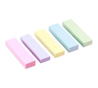 WOLMIK 500 notes adhésives pastel (75 x 20 mm) - Blocs-notes adhésifs amovibles colorés en bleu, rose, vert, jaune, violet | Lot de 5 blocs-notes (100 feuilles chacun) | Utilisation au bureau, à la