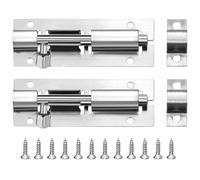 WOLMIK Lot de 2 verrous de porte de 75 mm, en acier inoxydable avec vis pour salle de bain, chambre, abri de jardin, toilettes, facile à installer