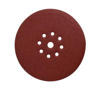 Woltersberger® Ø 225 mm | 8 trous en rouge | Papier abrasif pour ponceuse à sec, ponceuse à bras télescopique, ponceuse girafe, ponceuse de plafond (lot de 30, grain P80)