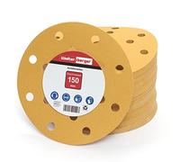 Woltersberger® 50 pièces Disques Abrasifs Or │ 15 trous │ Ø 150 mm │ grain 400 │ pour ponceuses orbitales aléatoires │ Feuilles Abrasives │ Papier Abrasif