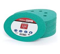 Woltersberger® 50 pièces Disques Abrasifs Vert │ 8 trous │ Ø 125 mm │ grain 80 │ pour ponceuses orbitales aléatoires │ feuilles abrasives │ papier de verre