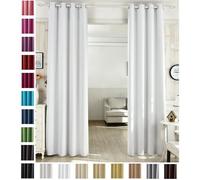 WOLTU 1 pièce Rideau occultant en Polyester, Rideau Opaque Suspension à œillets, 135x225cm, Blanc, VH5866ws