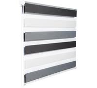 WOLTU 1 pièce Store Enrouleur, Double Fixation Rapide sans perçage, Store Isolant Thermique,80x120cm Blanc+Gris+Anthracite