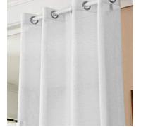 WOLTU 1 pièces Rideaux Semi-Transparents, Voilage à œillets, 140x245cm, Blanc, VH5861ws