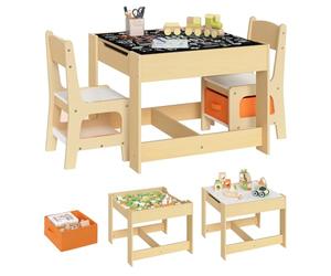 WOLTU 1 Table d'enfant + 2 chaises avec Espace de Rangement pour Enfants d'âge préscolaire