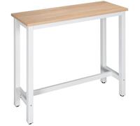 WOLTU 1 x Table de bar, Table de bistrot, Table à manger, Structure en métal, Plateau en MDF, 120x40x100 cm, Chêne clair