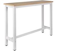 WOLTU 1 x Table de bar, Table de bistrot, Table à manger, Structure en métal, Plateau en MDF, 140x40x100 cm, Chêne Clair