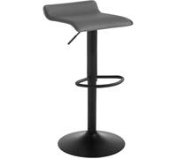 WOLTU Tabouret Bar, Hauteur Réglable, PVC+Métal, Gris + Noir
