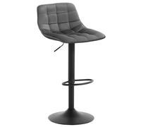 WOLTU 1 X Tabouret de Bar Tabouret de comptoir en Velours et métal,Tabouret de Bistro réglable en Hauteur et Rotatif,Gris Foncé BH273dgr-1