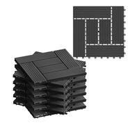 WOLTU 11 × Carrelage de Sol E×térieur WPC, 30×30cm/Pièce, Anthracite
