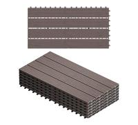 WOLTU 11 × WPC Dalle de sol Revêtement Carrelage, 30×60cm/Pièce,Brun