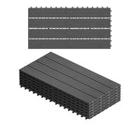 WOLTU 11 × WPC Dalle de sol Revêtement Carrelage, 30×60cm/Pièce,Gris