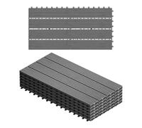 WOLTU 11 × WPC Dalle de sol Revêtement Carrelage, 30×60cm/Pièce,Gris Clair