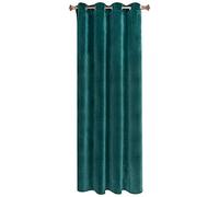 WOLTU 1PC Rideau Occultant avec œillets Rideaux en Velours de 300 g/m² Tombé Lourd de Fenêtre Thermique, 140x225 cm Vert foncé