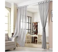 WOLTU 2 pièce Rideau Voilage, décoration pour fenêtre, Suspension à Pattes, 140x225 cm, Gris Clair, VH5864hgr-2