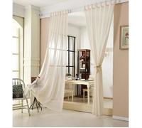 WOLTU 2 pièce Rideau Voilage, décoration pour fenêtre, Suspension à Pattes, 140x245 cm, Crème, VH5863cm-2
