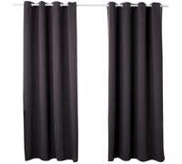 WOLTU Lot de 2 Rideaux Occultant avec Œillets, 135x175cm, Anthracite | Isolation thermique, Protection lumière, Réduction du bruit, Salon et chambre, Dimensions variées, Pose facile