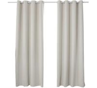WOLTU Lot de 2 Rideaux Occultant avec Œillets, 175x140cm, Crème | Isolation thermique, Protection lumière, Réduction du bruit, Salon et chambre, Dimensions variées, Pose facile