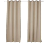 WOLTU 2 pièces Rideaux occultant à œillets pour fenêtre Porte, Thermique Isolant,135x175cm,Sable VH5879sd-2