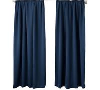 WOLTU 2 pièces Rideaux occultant,pour Maison intérieure pour fenêtre et Porte Isolant Thermique,135x245cm,Bleu Foncé VH5880dbl-2