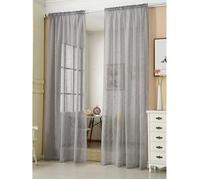 WOLTU 2 pièces Rideaux Semi-Transparents, Suspension avec Passe-Tringle, 140x225cm, Gris Foncé, VH5860dgr-2
