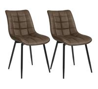 WOLTU Chaises de Salle à Manger Lot de 2,Similicuir,Brun Clair